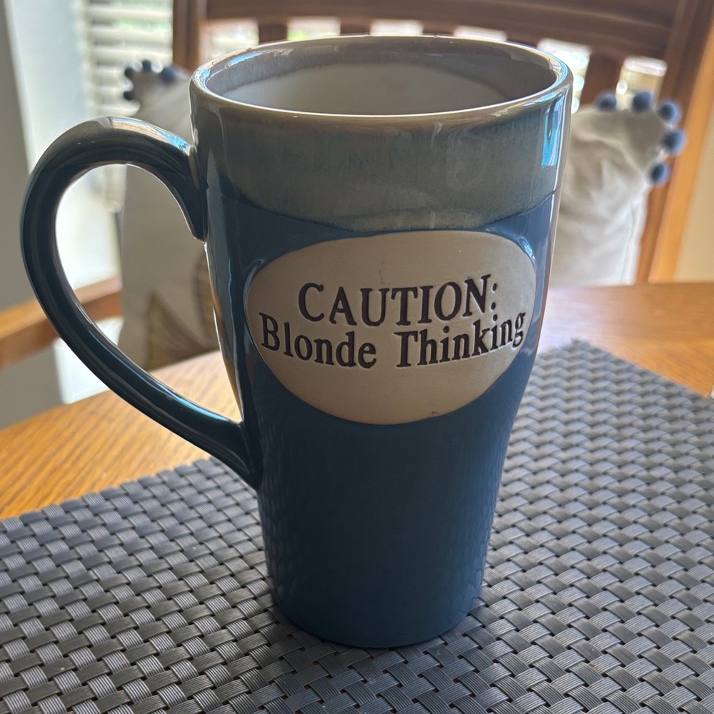 Caution: Blonde Thinking Blue Ceramic Mug